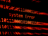 A digital screen displays a system error message 